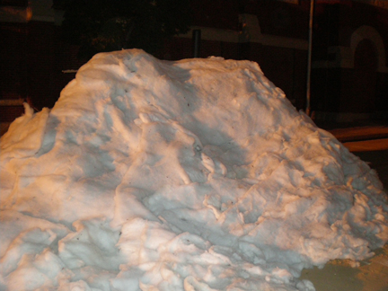 snow hill of faux snow