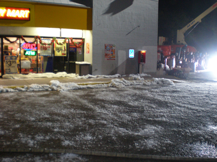 parking cover with fake snow