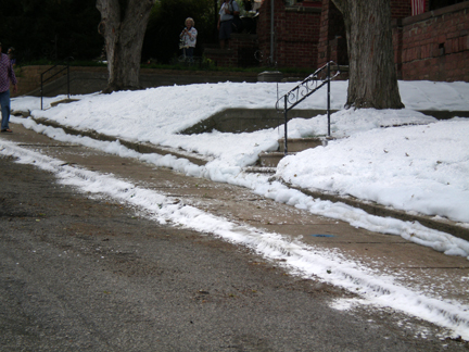 fake snow on streets for a film