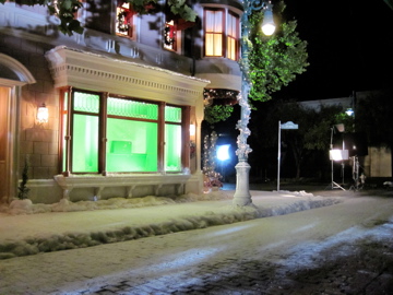 fake snow street set with snow decour