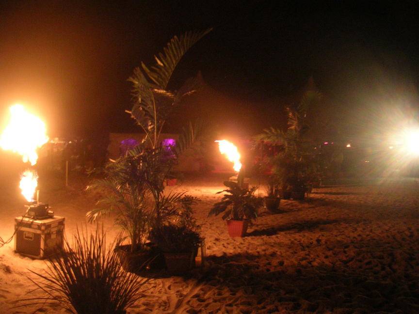 special effects proane flames  on the beach