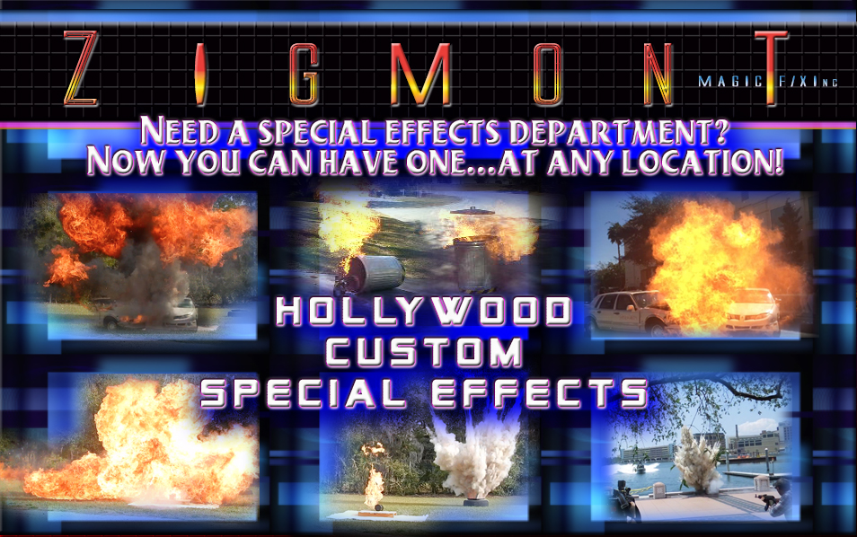 Custom hollywood special effects florida  Effects Hollywood explosions, movie FX  Battlefield effects, bullet hits,  Mortar blasts Special Effects for Event, Film, & TV Productions