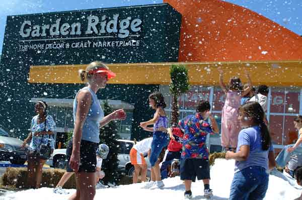 Fake snow at a mall