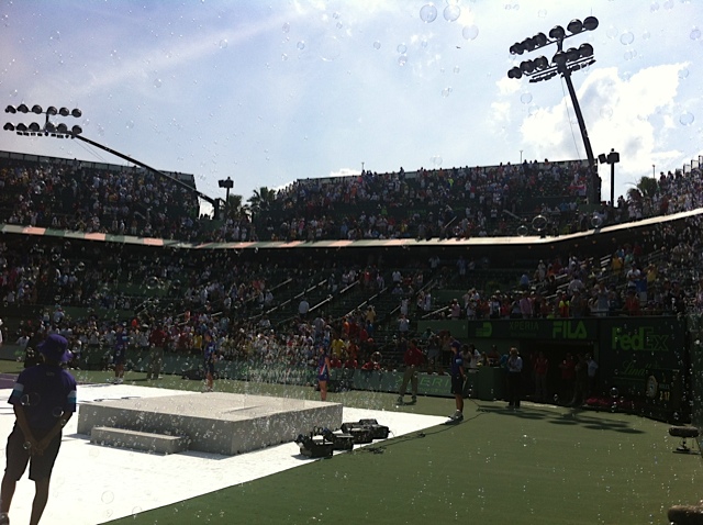 bubble machines at Sony Ericsson Open Tennis Finals 