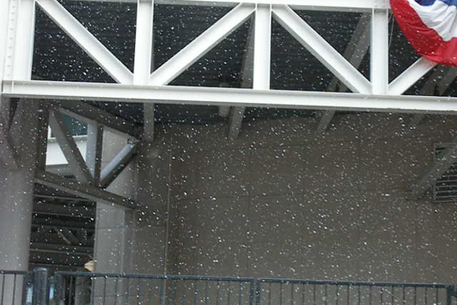 Snow machine at stadium