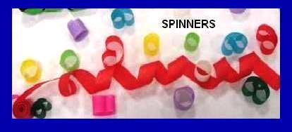 spinners confetti streamers